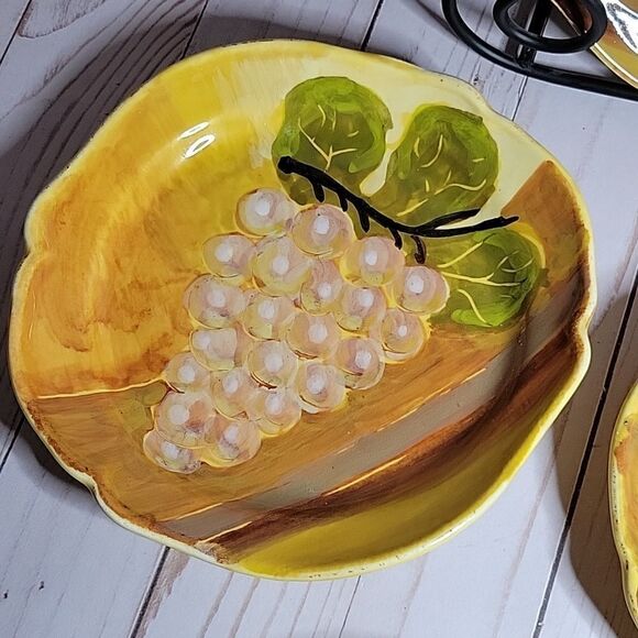 𝅺Vietri Italy Tuscan Fruut Salad Plates  4  Farmhouse - Picture 2 of 7